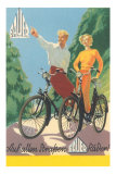 Bicycling German Couple Pósters