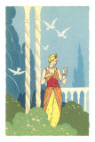 Blonde Woman in Harem Costume Poster