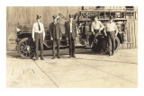 Vintage Fire Engine and Crew Posters