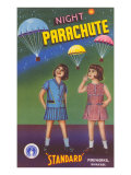 Girls with Night Parachute Fireworks Giclee Print Girls with Night Parachute Fireworks Giclee Print