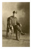 Cop in Chair with Billy Club Photographie