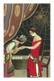 Fortune Teller Reading Flapper's Palm Posters
