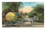 Giant Grapefruit on Cart Posters