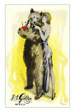 Woman with Bear Carrying Liquor Bottles, Germany Pósters