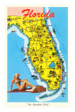 Florida Tourist Map Posters