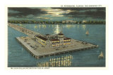 Moon over Pier, St. Petersburg, Florida Photo
