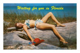 Waiting for you in Florida, Bathing Beauty Print