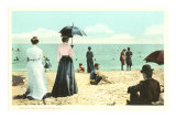 Early Beach Scene, Palm Beach, Florida Posters
