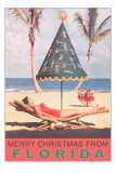 Merry Christmas from Florida, Festive Umbrella Poster