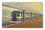 Subway Train Platform, Chicago, Illinois Posters