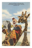 Giraffe and Clown, Sarasota, Florida Posters