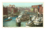 Rush Street Bridge, Chicago, Illinois Posters