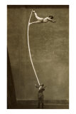 Woman Balancing on Long Pole Posters