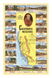 Map of California Missions Posters