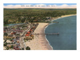 Aerial View of Santa Cruz Beach and Pier, California Lámina giclée Aerial View of Santa Cruz Beach and Pier, California Lámina giclée