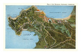Map of Monterey Peninsula, California Poster