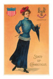 Woman In Blue, State of Connecticut Posters