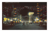 Champa Street at Night, Denver, Colorado Posters