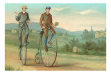 Two Men on Penny-Farthings Posters