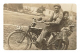Couple on Motorbike Posters