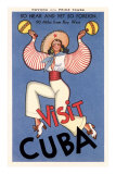 « Visitez Cuba », femme jouant des maracas Posters