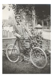 Man with Bicycle Posters
