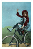 Girl Trick Riding on Bicycle Prints