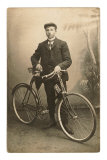 Boy with Bicycle Posters