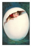 Girl in Cracked Egg Posters