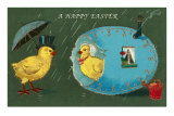 Happy Easter, Lady Chick in Egg House Posters