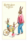 Easter Joys be Thine, Rabbit and Wheelbarrow Posters