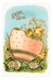 Easter Greeting, Chicks and Egg Photo
