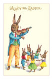 Joyful Easter, Fiddler Rabbit Posters