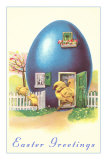 Easter Greetings, Blue Egg House Posters