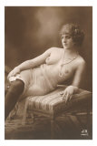 Semi-nude Woman with Dark Stockings and Pearls Posters