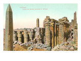 Columnata, obelisco, Karnak (Egipto) Lámina giclée