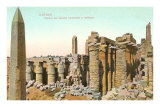 Colonnade, Obélisque, Karnak, Egypte Posters