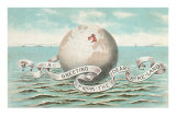 Greeting from the Dear Home-Land, Globe Showing Britain Posters
