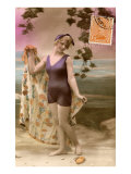 French Lady in Purple Bathing Suit Lámina giclée French Lady in Purple Bathing Suit Lámina giclée
