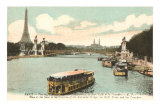 Seine, Eiffel Tower, Paris, France Posters