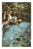 Victorian Lady by Fish Pond Posters