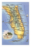 Map of Florida Posters