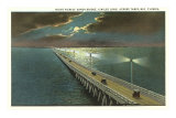Moon over Gandy Bridge, Tampa, Florida Photo