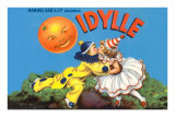 Idylle Oranges, Kissing Child-Clowns Posters
