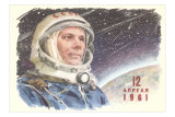 Yuri Gagarin in Cosmonaut Outfit Posters