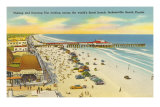 Beach, Pier, Jacksonville, Florida Foto