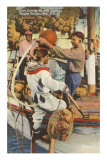 Diver with Sponges, Tarpon Springs, Florida Posters