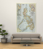 Philippines Map 1945 Wandgemälde