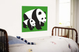 Green Panda Wall Mural