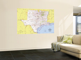 South Central States Map 1974 Wall Mural